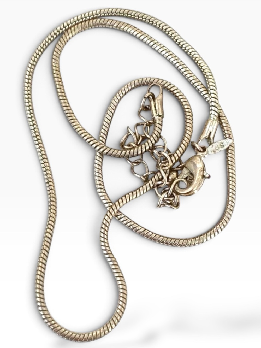 Avon Vintage Silver-Tone Snake Chain Necklace With Lobster Clasp - Timeless Mini